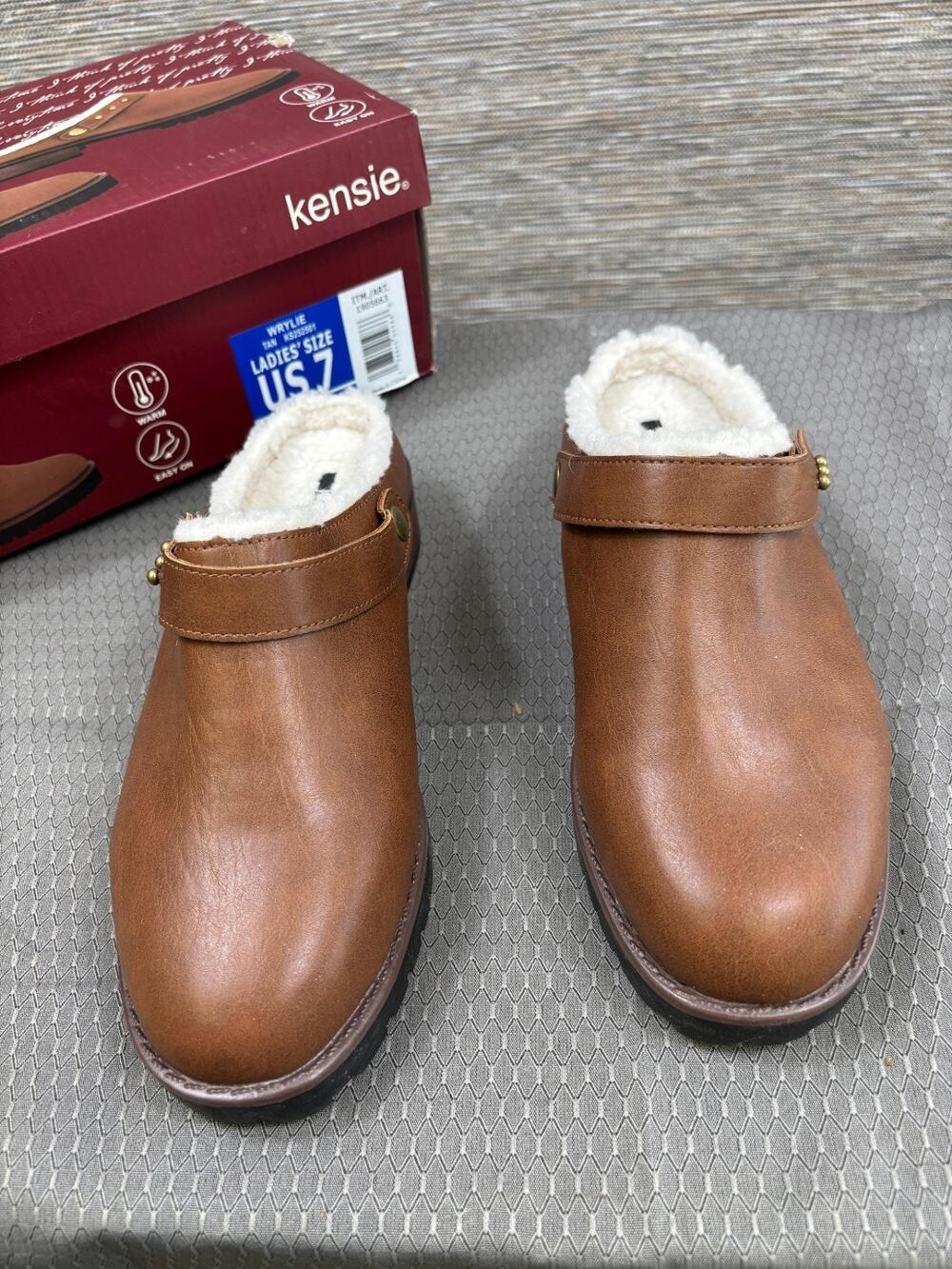 NEW Kensie Women's Wrylie Lined Clogs Size US 7 Tan KS252501